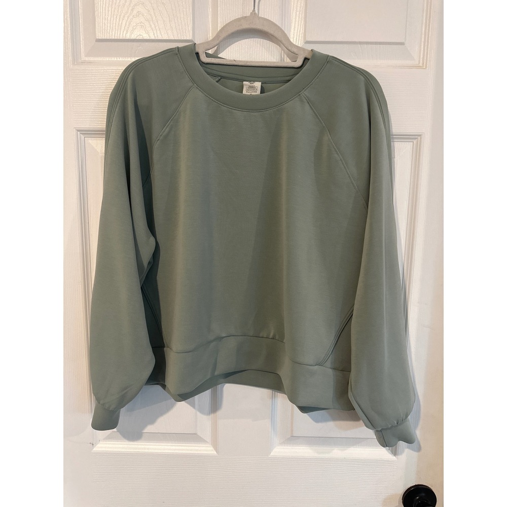 Member's Mark Womens Sandwash Crewneck Pullover Sage Green XL NWT